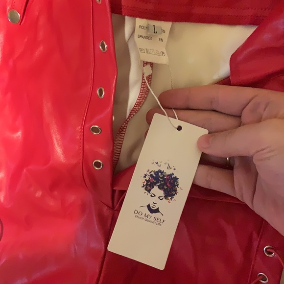 Do My Self lace-up faux leather flare pant - Picture 4 of 4